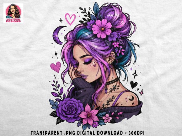 Download Purple Goth Beauty | Floral PNG - Beauty Collection