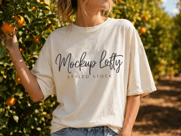 Download Comfort Colors 1717 Ivory T-shirt Mockup - Ivory Collection
