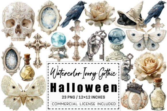 Download Ivory Gothic Halloween Clipart. - Ivory Collection