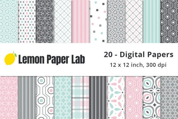 Download Pink, Mint and Grey Geometric Patterns - Geometric patterns Collection