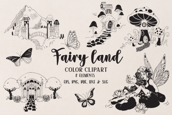 Download Fairy Land Cartography Black Silhouettes - Black silhouettes Collection