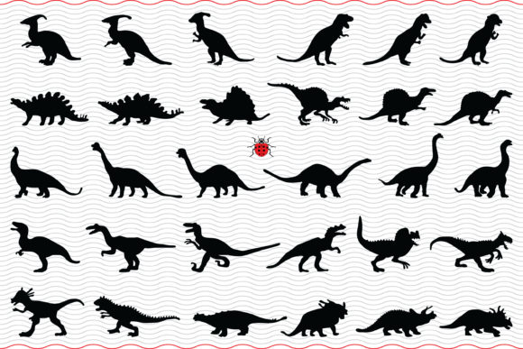 Download Dinosaurs, Black Silhouettes Digital - Black silhouettes Collection
