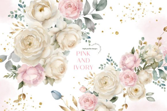 Download Pink Ivory Flowers Bouquets Clipart - Ivory Collection