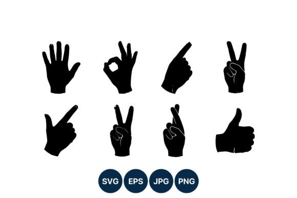 Download Hand Gesture Black Silhouettes - Black silhouettes Collection