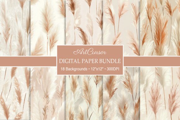 Download Ivory Rose Boho Pampas Grass Backgrounds - Ivory Collection