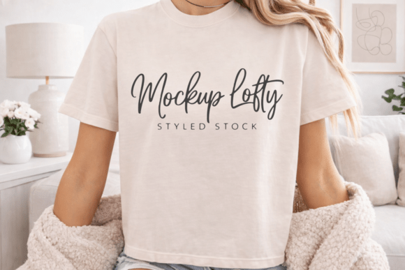 Download Comfort Colors 3023CL Ivory Shirt Mockup - Ivory Collection