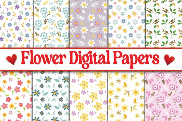 Download Digital Floral Papers, Seamless Patterns - Premium Bundle